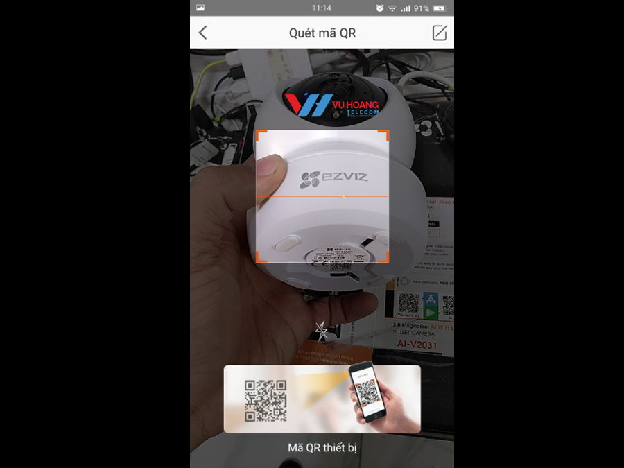 Quét mã QR trên camera Ezviz C6N