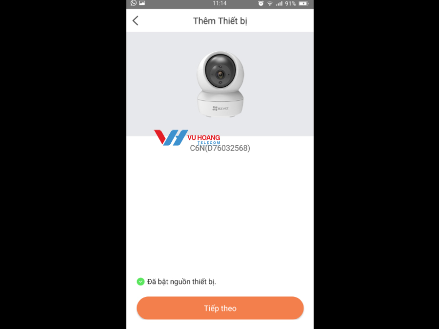 Thêm thiết bị camera Ezviz vào tài khoản